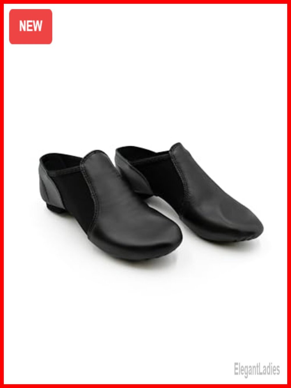 Slip-On Split Sole Leather Dance Jazz Shoes Pull-On